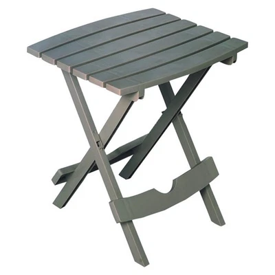 Adams Quik-Fold Gray Rectangular Resin Folding Side Table - Image 1 of 2