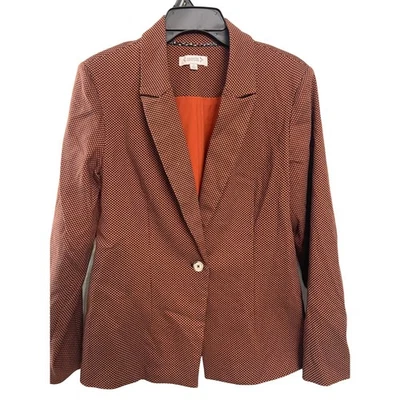 Blazer NANETTE LEPORE Rust de un botón para mujer talla 10 clásico ejecutivo Foto 1 de 4