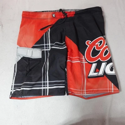 Pantalones Cortos Coors Light Para Hombre 38 Negro Rojo Boardshorts Bañador Cuadros Logo Cerveza Foto 1 de 4
