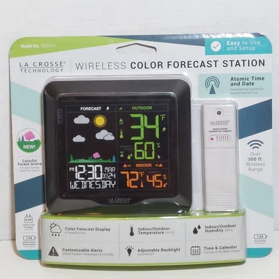 La Crosse Technology S85814  Wireless Color Weather Station with TX141TH-BV2 New - Image 1 of 4
