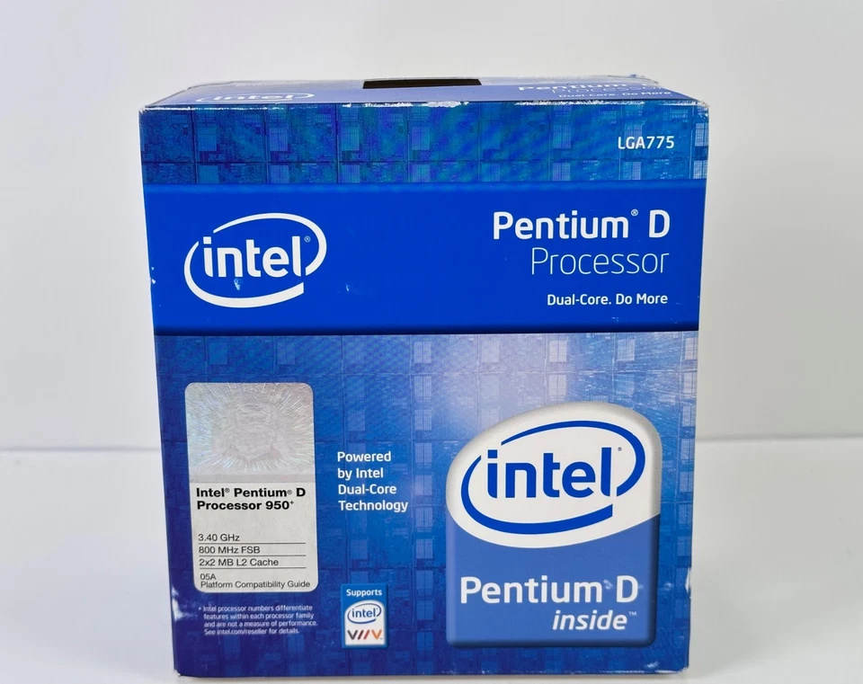 (NEW) Intel Pentium D Processor 950+ 3.40Ghz 800MHz FSB 2x2 MB - Image 1 of 4