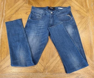 Jeans Replay Uomo Anbass Elasticizzato Slim Fit Blu Chiaro Denim W29" L32" - Nuovo - Foto 1 di 9
