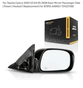 Espejo de puerta lado pasajero para Toyota Camry 2002 03 04 05 2006 - Imagen 1 de 5