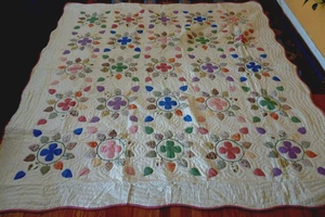 Handmade Petals / Flowers quilt  87"  x   87" - Picture 1 of 3
