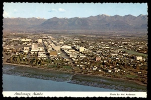 Postcard Aerial View of Anchorage, Alaska - Picture 1 of 2