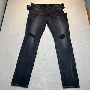 PRPS Men's Le Sabre Stretch Slim Tapered Fit Distressed Jeans Black Sz 38x35 NWT - Picture 1 of 16