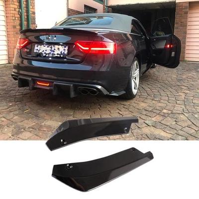 For Audi S4 S5 S6 Rear Bumper lip Spoiler Splitter Diffuser Gloss Black - Image 1 of 4
