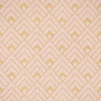 Dekostoff Halbpanama Leinenlook Art Deco Rauten rosa goldfarbig 1,40m Breite - Bild 1 von 4