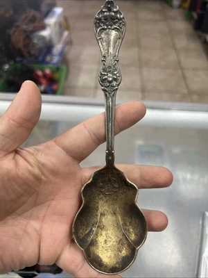 "Cuchara de plata esterlina vintage rara Manchester MFG Co. 35,8 g ~8""" Foto 1 de 4