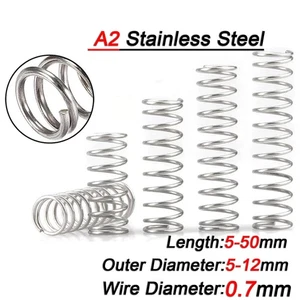 Compression Spring 0.7mm 304/A2 Stainless Steel Length 5 to 50mm Pressure spring - Picture 1 of 14