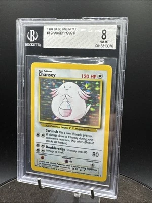 BGS 8 PSA 8 Chansey Base Set Holo WOTC 1999 #3 3/102 - Image 1 of 4