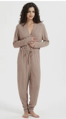 Linea Ladies Lounge Jumpsuit Size 12-14 Brown - Image 1 of 4