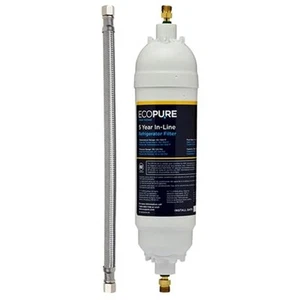 5 Year In-Line Refrigerator Filter Universal 1/4" Compression Push Connect - Picture 1 of 3
