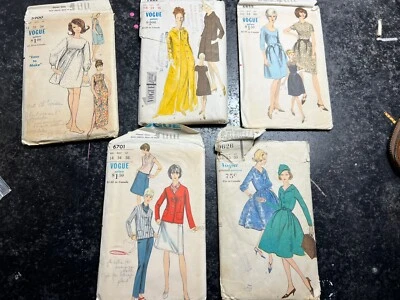 Five Vintage Vogue Patterns. Womens. 1960’s. Sewing. Dresses  - Image 1 of 4