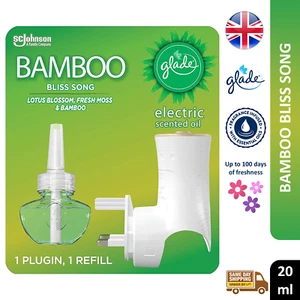 Glade Elektro Plugins duftendes Öl Nachfüllen Lufterfrischer Bambus Glückseligkeit Lied 20ml - Bild 1 von 8