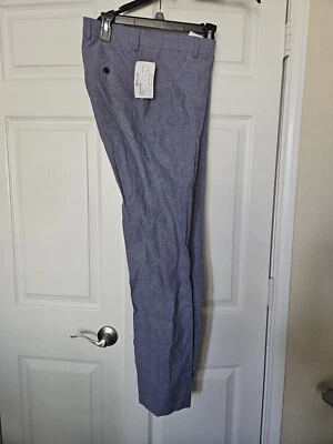 Pantalones cortos Kenneth Cole Reaction de lino ajustados azules para hombre talla 38 31W Foto 1 de 4