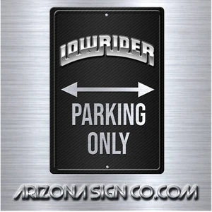LOWRIDER LOW RIDER Estacionamiento Solo Aluminio Letrero Simulado Fibra de Carbono 8"x 12" Nuevo - Imagen 1 de 5