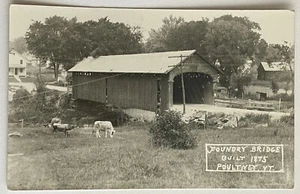 RPPC Poultney Vermont Foundry Covered Bridge Rood Real Photo Postcard c1940 - Picture 1 of 2