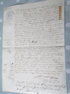 ANTIQUE FRENCH HANDWRITTEN DOCUMENT DATED 1828 - Picture 1 of 8