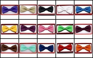 Solid Color Toddler Bow Ties for Boys Girls Kid Child School Picture Wedding - Picture 1 of 14