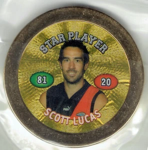 2008 AFL TOPPS GOLD POKER CHIPZ - (STAR PLAYER) Scott LUCAS (ESSENDON) - Picture 1 of 1