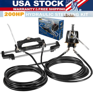 200HP Boat Hydraulic Outboard Steering Kit 26ft for Most Single Outboard-Powered - Picture 1 of 17