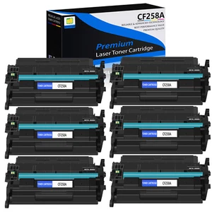 6PK CF258A 58A Toner for HP LaserJet Pro M404dn M404dw M428dw M428fdn with chip - Picture 1 of 10