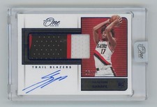 2022-23 Panini One and One Rookie Blue Jumbo Jersey Auto Shaedon Sharpe 06/49