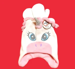 ADDIE  &  TATE ... Unicorn Girl Hat & Mitten Knit Set .. Toddler Size ...  NEW - Picture 1 of 9