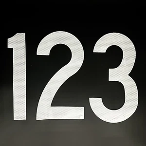 10 inch 3M Reflective NUMBERS High Intensity Grade Scotchlite 3870 C Vinyl White - Picture 1 of 1