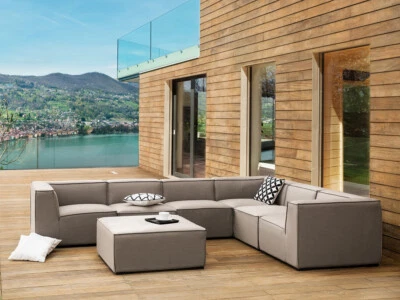 XXL Designer Lounge Gartenmöbel Sofa Sitzgruppe Couch beige Terrasse Wohnzimmer - Bild 1 von 4