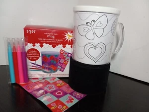 De colección Taza San Valentín Color Tu Propia Artesanía Kit Corazones Amor Pegatina Rara - Imagen 1 de 22