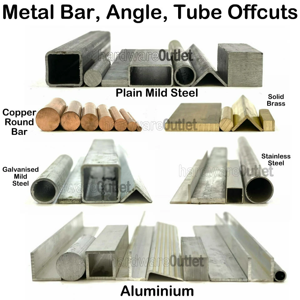 Metal BAR OFFCUTS Off Cut EXTRUSIONS SECTIONS Round Flat Square Angle Tube Steel
