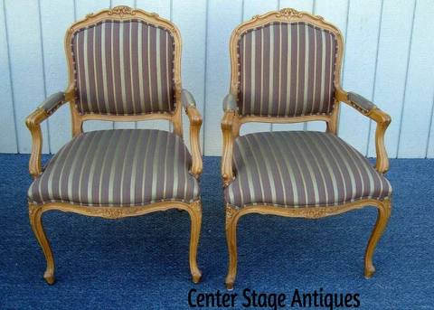 61562 Pair ETHAN ALLEN Bergere Armchair  Accent Chair Cover