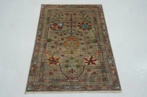 3 x 4 ft Gray Waziri Afghan Hand Knotted Transitional Oriental Rug - Picture 1 of 15