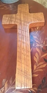 Handgefertigtes 16" x 8" geöltes Wandbehang Eichenkreuz von Ozark Wood Künstler Alex Buderer - Bild 1 von 9