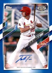 2021 Topps Pro Debut Autograph Blue #PD-120 Justin Toerner /150 Cardinals Rookie - Picture 1 of 2
