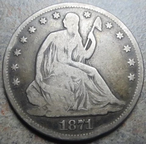 1871 Liberty Seated Half Dollar Cover