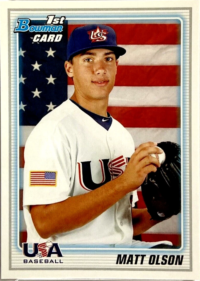 КАРТОЧКА ДЕБЮТАНТА МЭТТА ОЛСОНА 2010 TOPPS 1ST BOWMAN США #BDPP104! W/H ВЕРХНИЙ ПОГРУЗЧИК! - Изображение 1 из 2