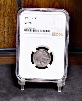1921-S Buffalo Nickel - NGC VF20 (#47584) - Image 1 of 4