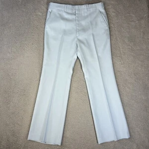 VIntage Haggar Slacks Mens 36x32 Baby Blue Pants Loose Baggy Dress Trousers 70s - Picture 1 of 7
