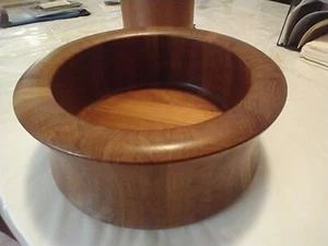 Teak Wooden Bowl; Vintage Digsmed Design Denmark;  Staved Teak  1980s; preowned - Picture 1 of 8
