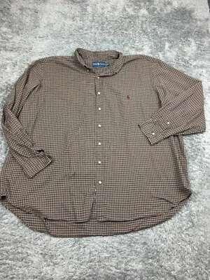 Ralph Lauren Button Up Shirt Mens Size 3XB Big Purple Green Plaid Brown - Image 1 of 4