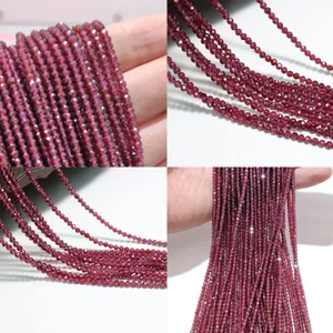 US Natur Granat Facettiert Rund Glatte Perlen 38 cm/14,96"" Strang 2 mm 3 mm 4 mm - Bild 1 von 18