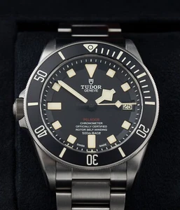 Tudor Pelagos 42MM Titanium Black Dial Left Hand Crown 25610TNL Box and Papers - Picture 1 of 16