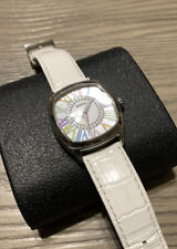 Honora Mother-of-Pearl Cushion Case Watch with Leather Strap