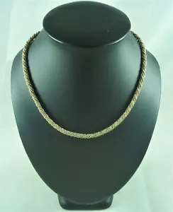 FABULOUS VINTAGE ESTATE 800 SILVER VENETIAN TWIST CHAIN WITH GP BEADS # 19407-8 - Picture 1 of 8