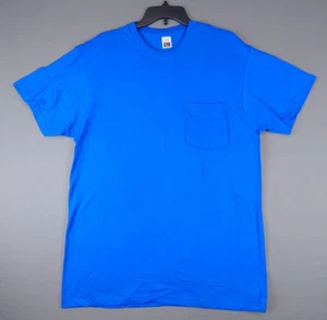 VINTAGE Fruit of the Loom Blank Pocket T Shirt Men's Size Large 100% Cotton Tee - Imagen 1 de 16