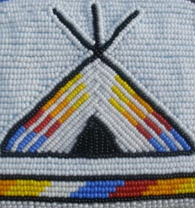 NiCE!! Amerikanische Ureinwohner Shoshone Perlen Buckskin Leder Geldbörse Scheckbuch Hülle - Bild 1 von 4