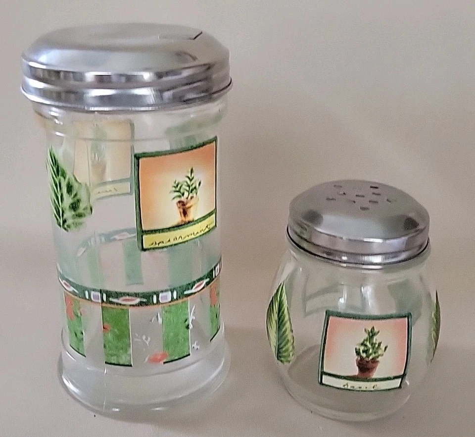 PFALTZGRAFF  ^NATUREWOODS*    GLASS SUGAR DISPENSER & Salt Shaker Set Rare - Image 1 of 4